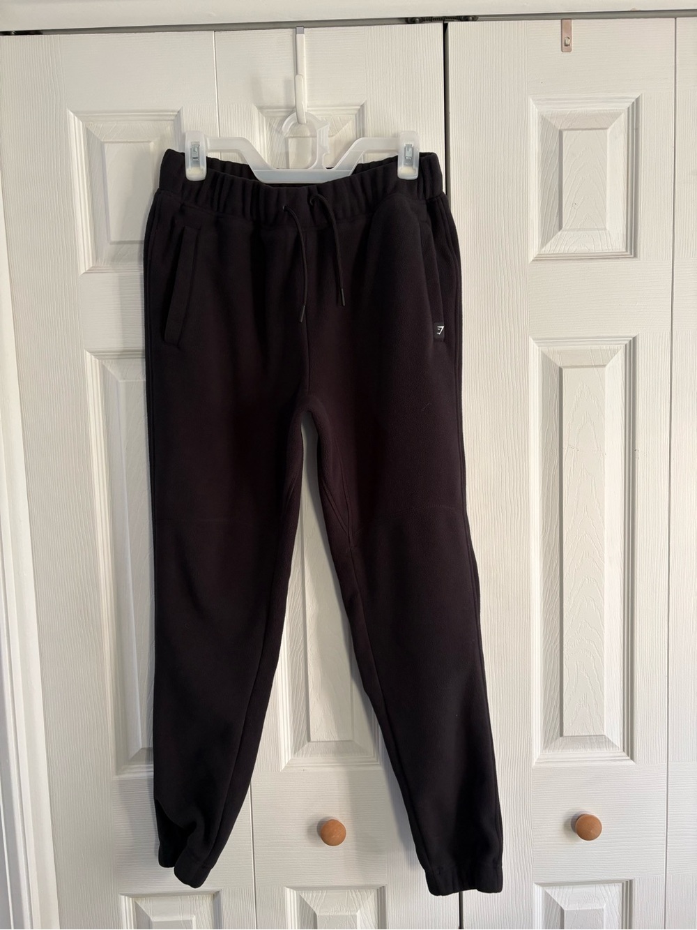 Gymshark Black Tapered Joggers with Drawstring Fleece